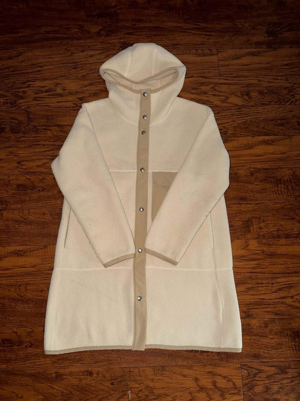 The North Face Women's Cragmont Mashup Fleece Hooded Coat Jacket Cream Tan Size